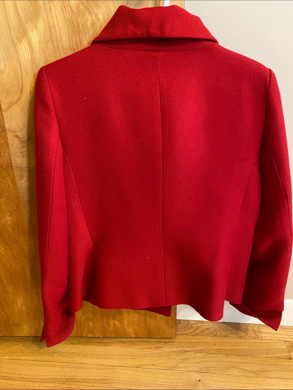 Talbots Red Cropped Blazer Jacket with Sculpted Collar - Picture 5 of 7